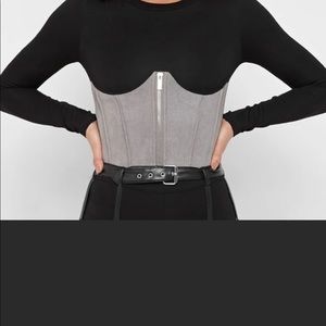 bodysuit long sleeves monier de voir Gray and black UK size 8